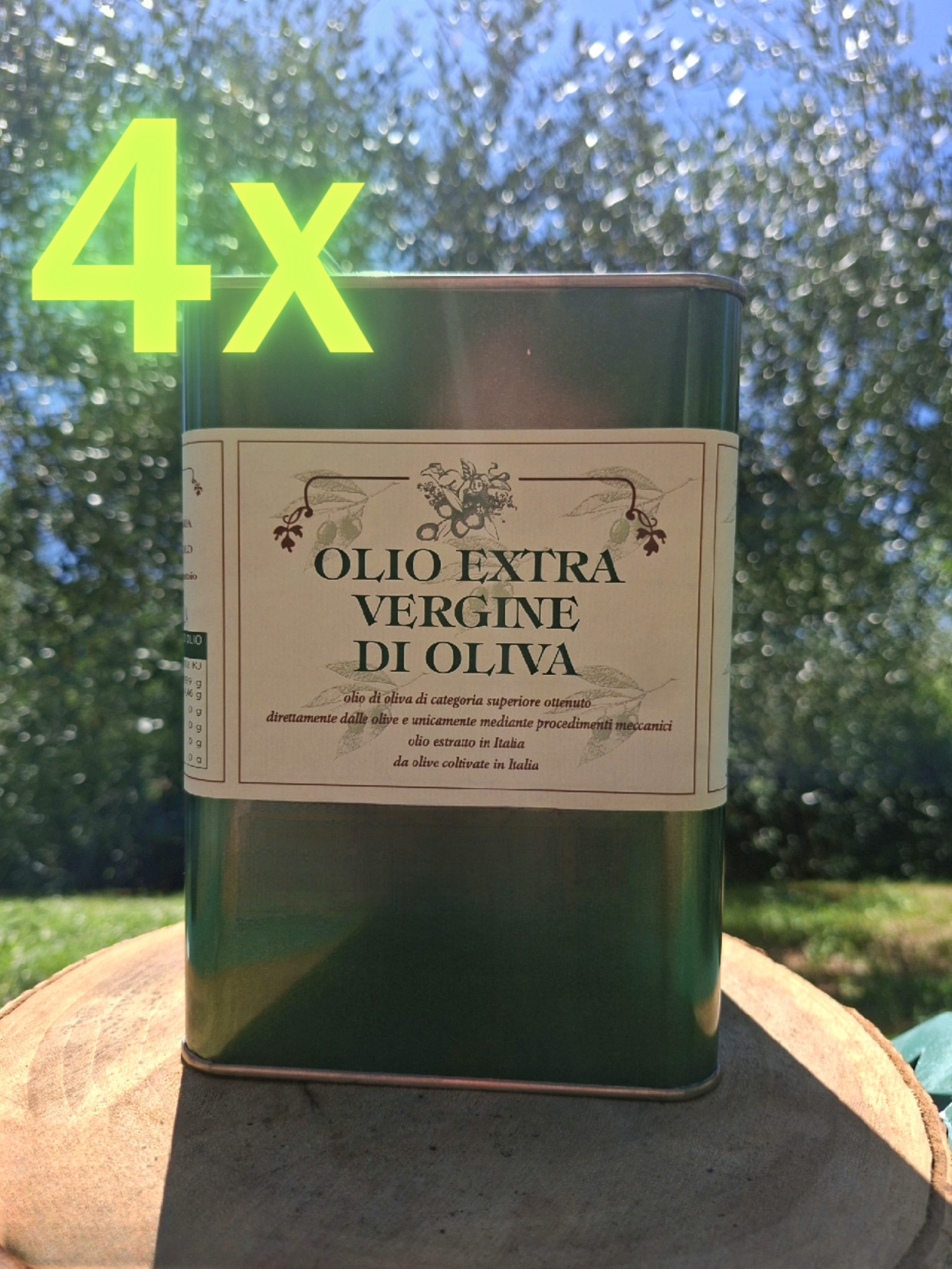 4 Lattine da 3 Lt - Olio 2024 Extravergine di Oliva (€16.6 al Lt)