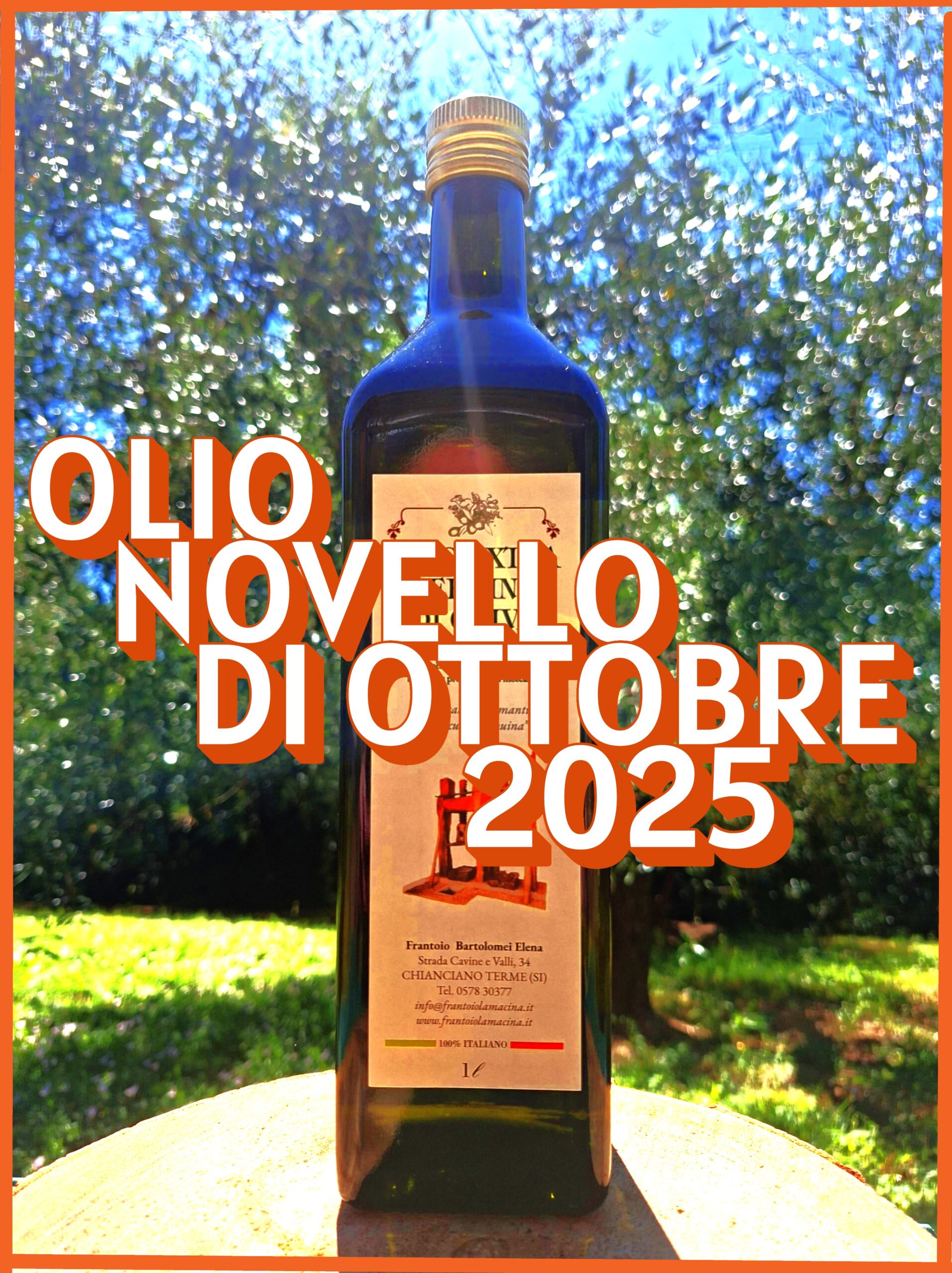 - Olio NOVELLO di Ottobre 2025 - Bottiglia 1 Lt - Olio EVO Ottobre 2025