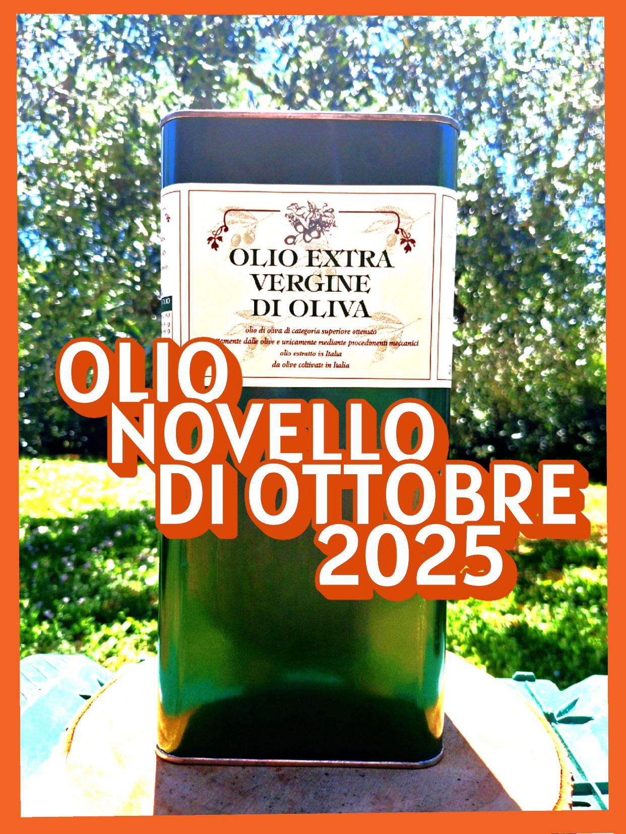 – Olio NOVELLO di Ottobre 2025 – Lattina da 5 Lt (20€ al Lt) – Olio EVO Ottobre 2025